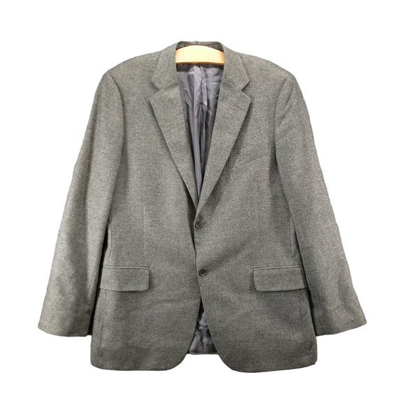 John W. Nordstrom Men's Blazer Suit Jacket Gray 44L 2-Button Cashmere Silk - Picture 1 of 14